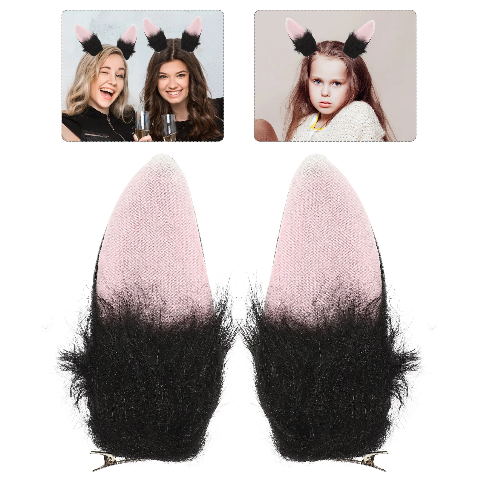 Bunny Ear Hair Clip Rabbit Cosplay Costume Headbands Multicolor Dress Prop Party Plush Clasps Props Miss Toddler Accessories