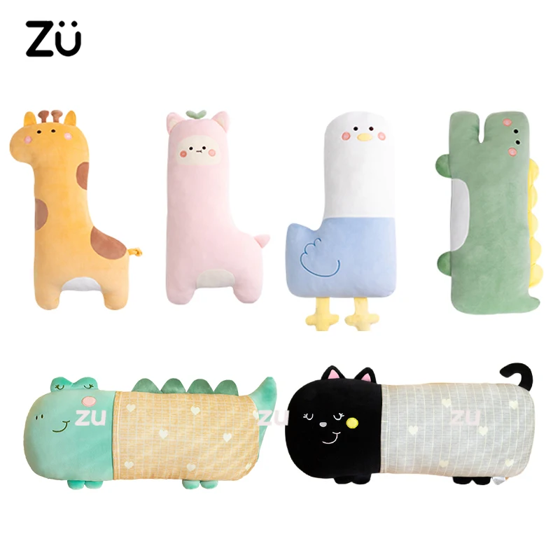 

ZU Kawaii Soft Stuffed Animal Huggable Giraffe Lamb Alpaca Cat Shaped Hug Pillow Cute Baby Room Crib Decor Gift For Girls Boys