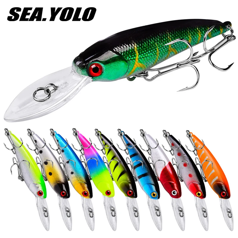 

Sea.Yolo 8.3g 9cm Minnow Lure Floating Bait Fishing Lure Silver Treble Hooks Artificial Bait for Trout Bass Lure Accessories