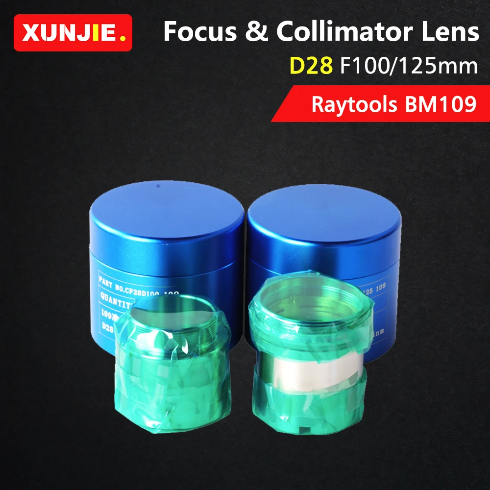 Raytools-foco Laser de Fibra Lente Colimadora Cabeça de Corte a Laser para Raytools Bm109 D28 F100 125 mm Alta Qualidade