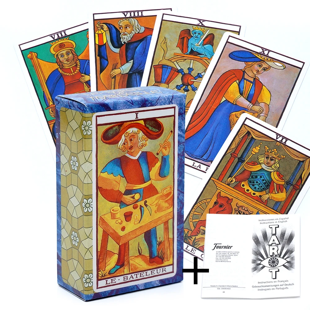 Tarot español Fournier Juego de Sociedad El Tarot de Marsella 78 cartas a todo color y folleto de instrucciones Tarot español