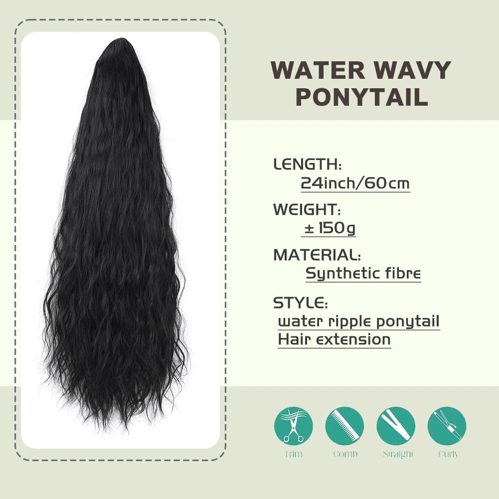 Ponytail Extension Long Curly Wavy Synthetic Hairpiece Drawstring Ponytail Hair Extensions Clip in Ponytail Hair Extensions