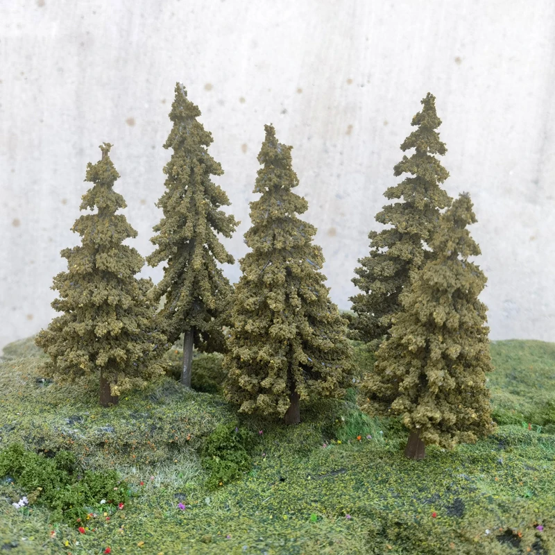 2/10pcs Model Pine Trees Military mountain sand table Model Tree Autumn Plant model N HO O Scale for Model Railway Layout 8-15cm