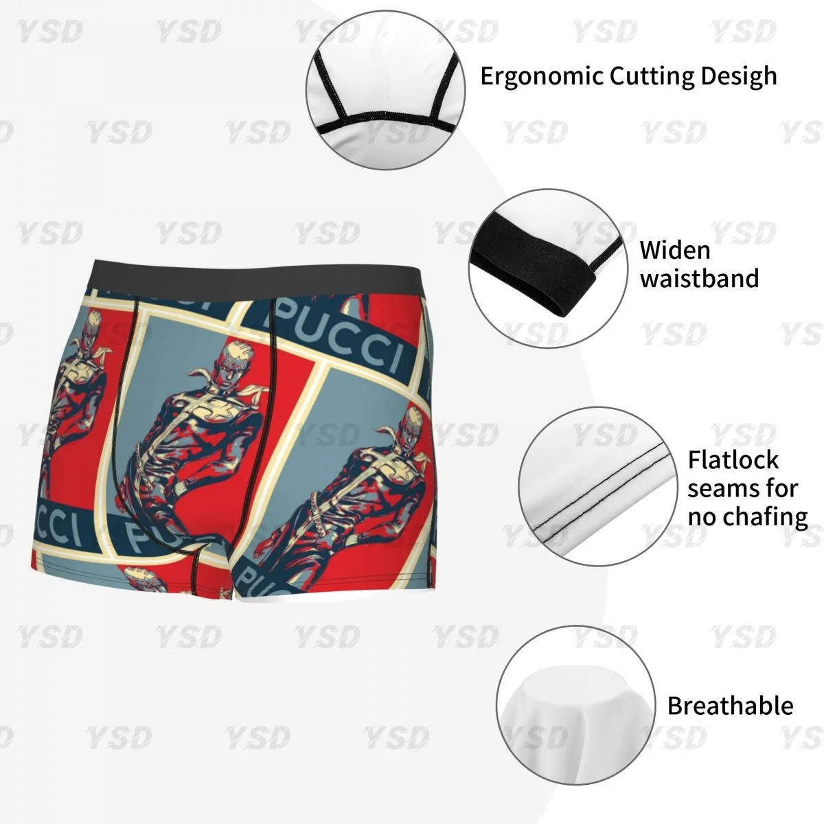 Jojo Bizarre Adventure Man'scosy Boxer Briefs,3D printing Underpants, Highly Breathable Top Quality Gift Idea