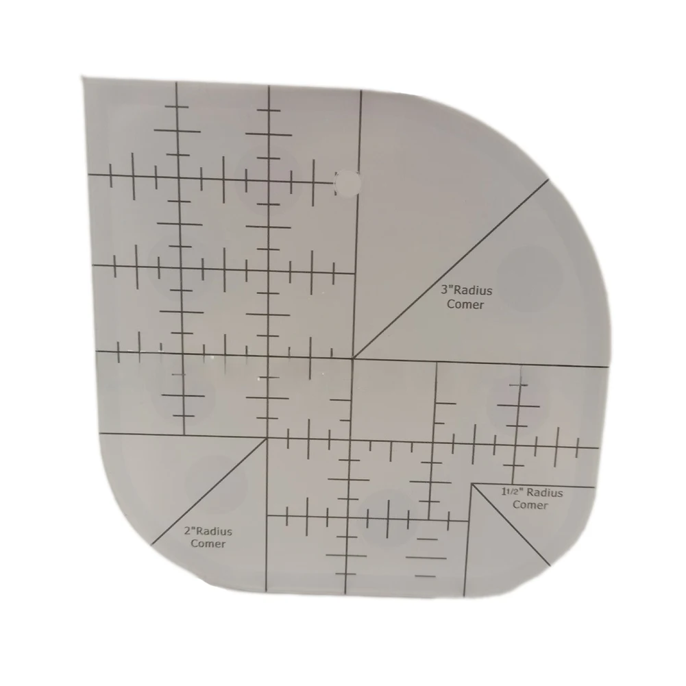 for acrylic for miter Square 15.24x15.24cm Quilting Ruler with Radius Corners for Smooth Curves and for accurate Angle Measuring