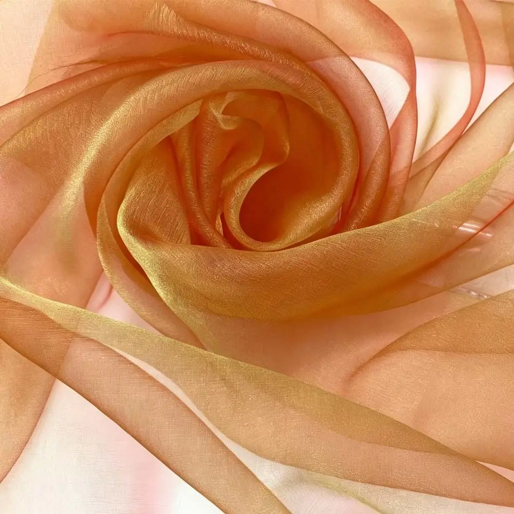 150X100cm Organza Fabric Two-color Gradient Soft Yarn Two-tone Fabric Blue Green Fantasy Color Gradient Organza