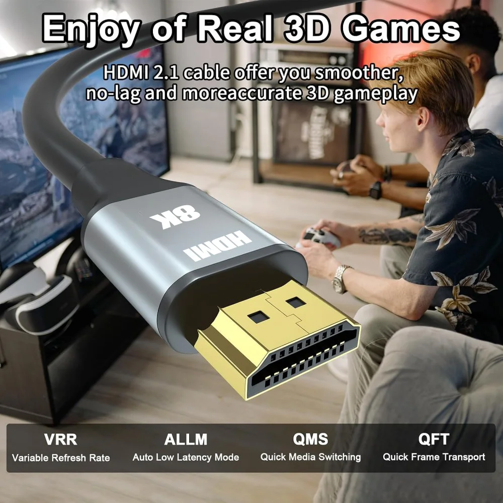 ASUS HDMI2.1 8K 60Hz 4K144Hz 2K Cable 48Gbps eARC Dolby Vision HDR Video Cord for Game Console Monitor Home Theater Projector