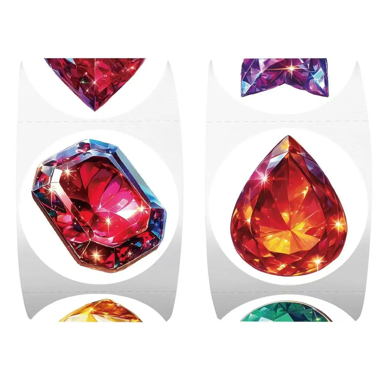 500PCS Rhinestone Gem Washi Stickers, Shiny Colorful, Creative Premium DIY Decor Sealing Stickers