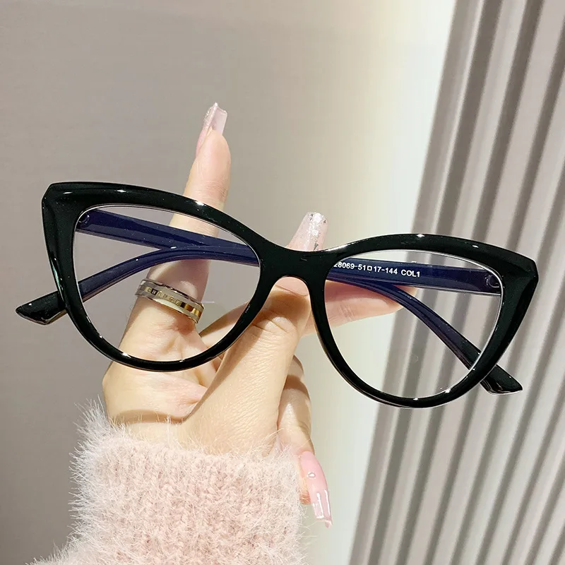 

Cat Eye Anti Blue Light Glasses Women Anti Radiation Protection New Eyeglasses Ladies Optical Frames Animal Print Red Color 2024