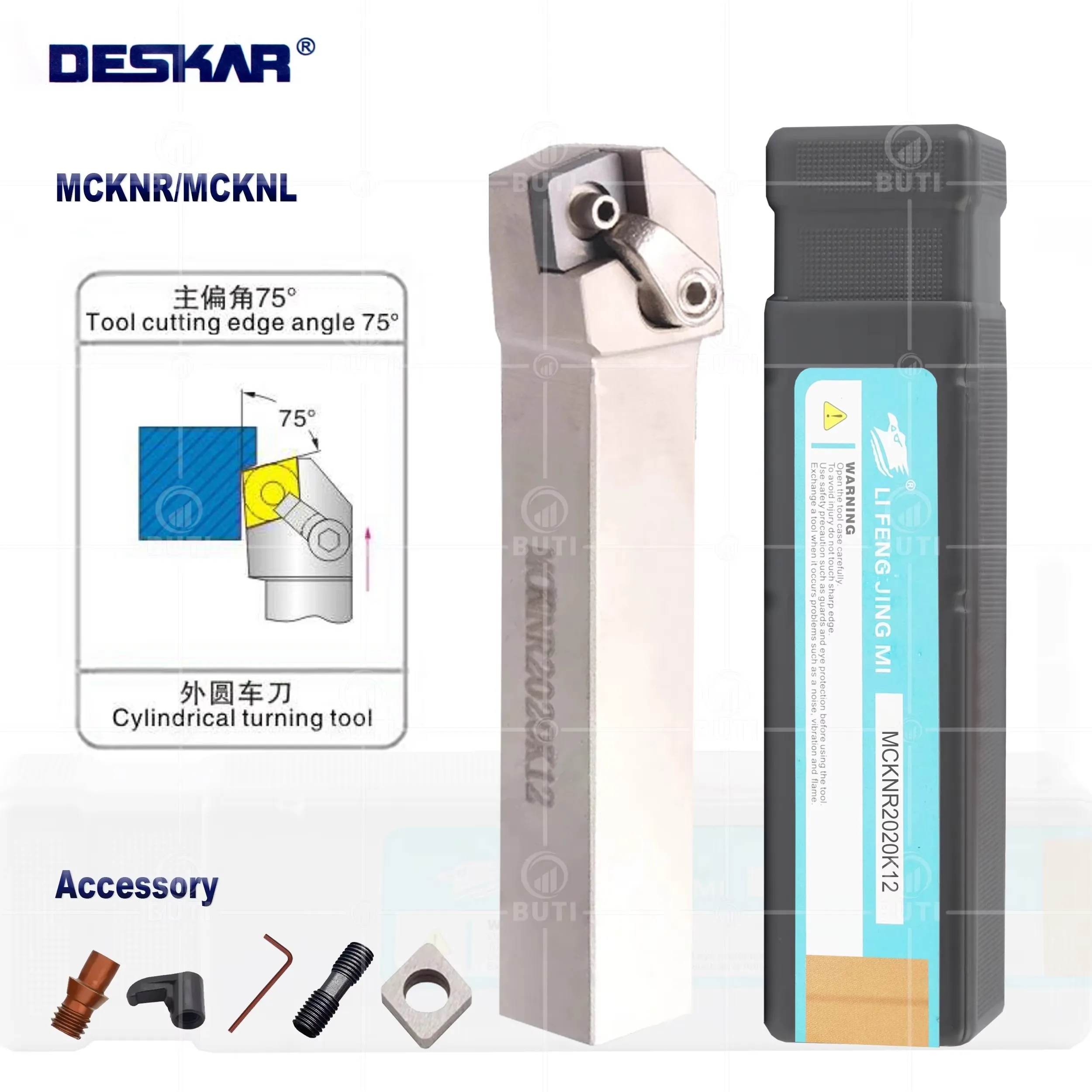 DESKAR 100% Original External Turning Tools MCKNR1616 MCKNR2020 MCKNR2525 MCKNR MCKNL Lathe Bar Cutting White Holder CNC Cutter