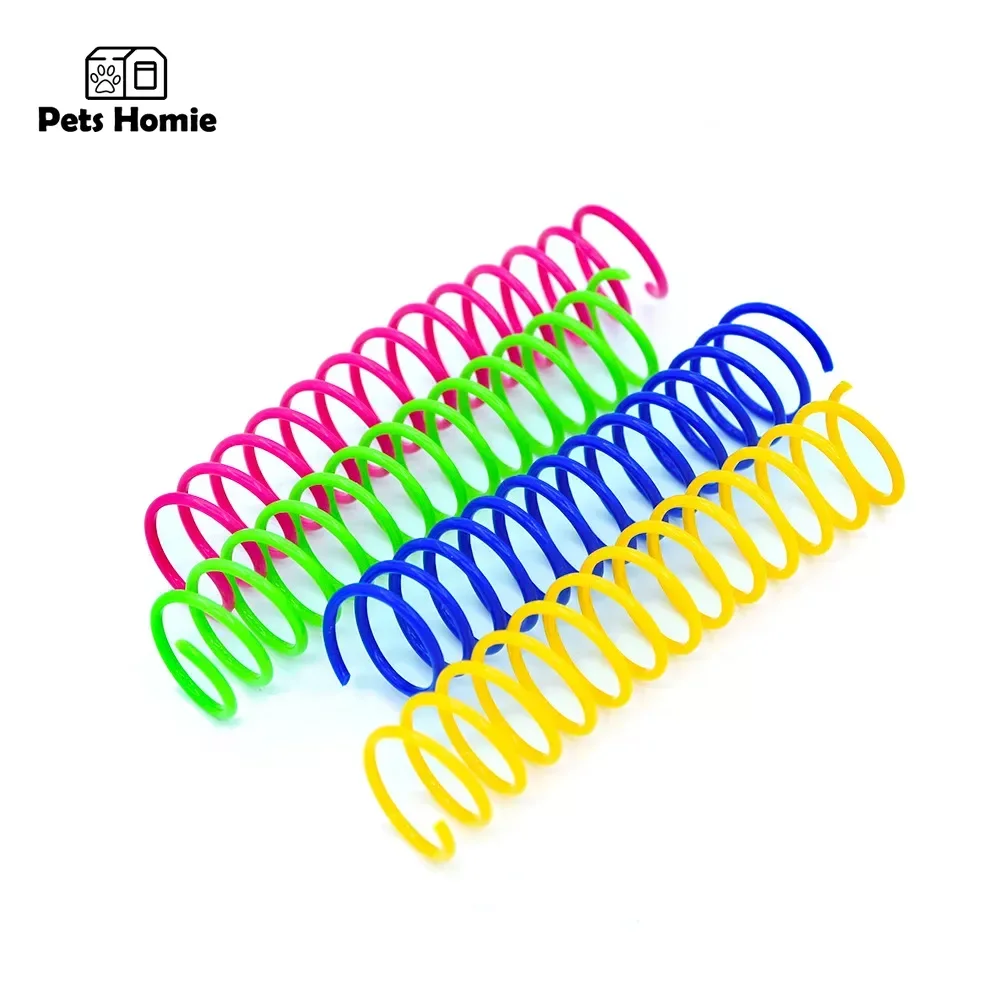 4/8/12pcs Kitten Cat Toys Wide Durable Interactive Heavy Gauge Cat Spring Toy Colorful Springs Cat Pet Toy Coil Spiral Springs