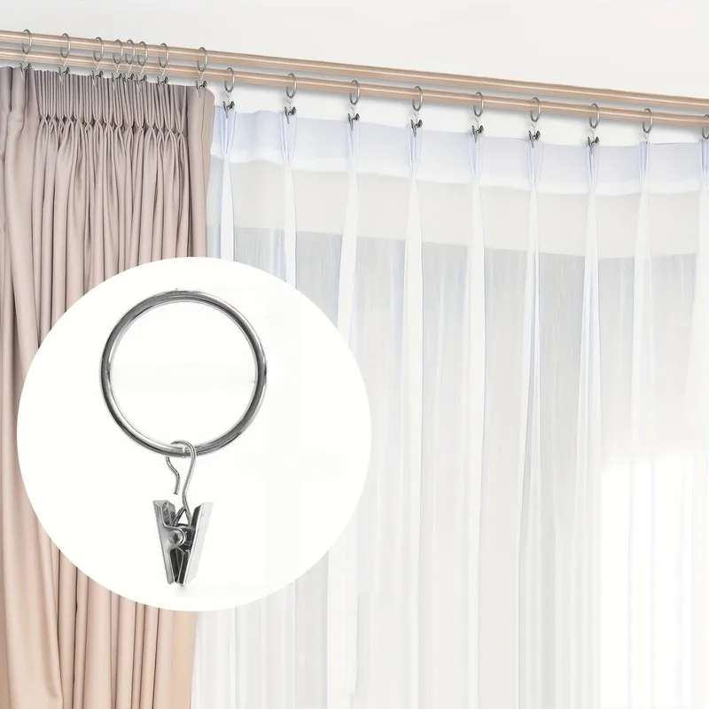 29 pcs 32mm Curtain Clip Rings, Sturdy Metal Ring for Bedroom Window Curtains, Multipurpose, Versatile view 3