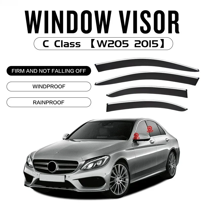 벤츠 C 클래스 W203, W204, W205, S205, W206, C200, C260, C300 에 적합, 창문 바이저, 차양 대피소, 환풍구 차양, 태양 비 디플렉터 가드