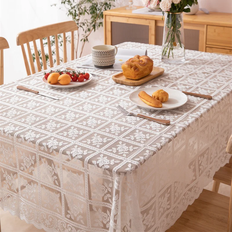 Elegant Embroidered Lace Tablecloth 6