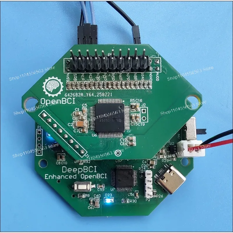 DeepBCI 16-Channel OpenBCI-Compatible Biosensing Board – Cyton+Daisy EEG/EMG/ECG Research Platform for Neuroscience & BCI
