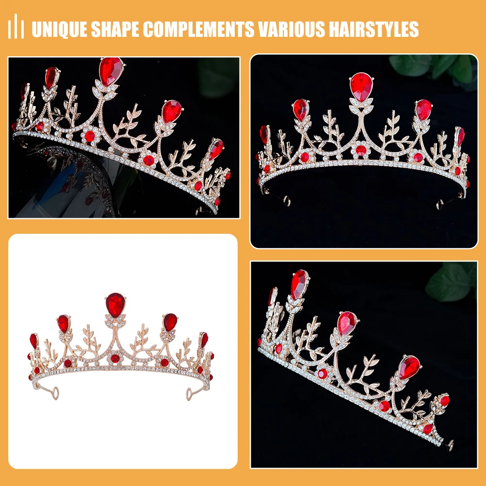 

Rhinestone Crown Hair Accessory Wedding Headband Bridal Tiaras Headpieces Zinc Alloy Rhinestones Bride Headdress Decorations