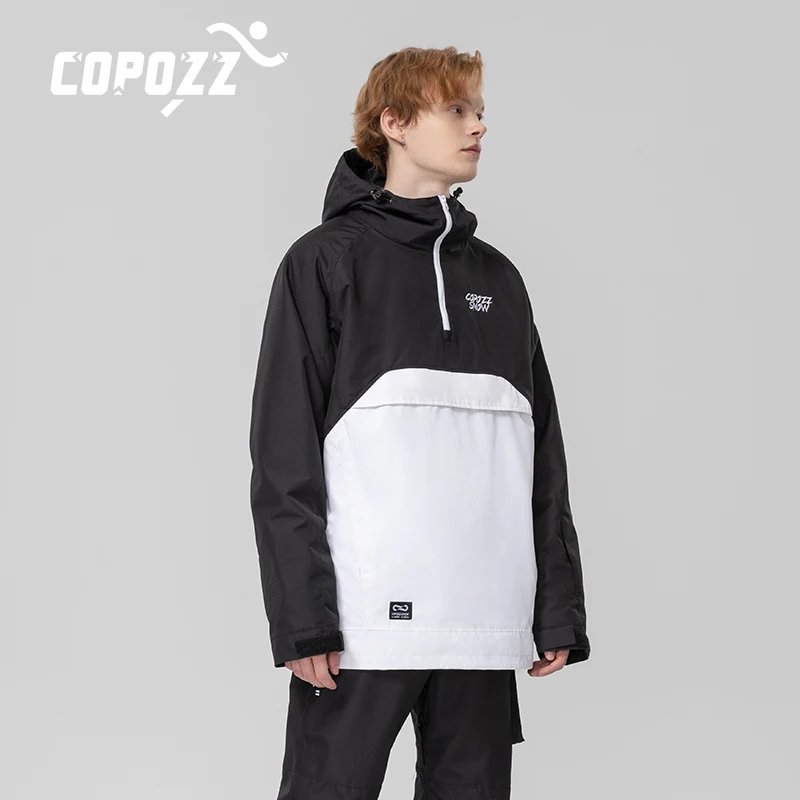 COPOZZ-traje de esquí para hombre y mujer, chaqueta con capucha cálida para deportes de invierno, pantalones de esquí impermeables a prueba de