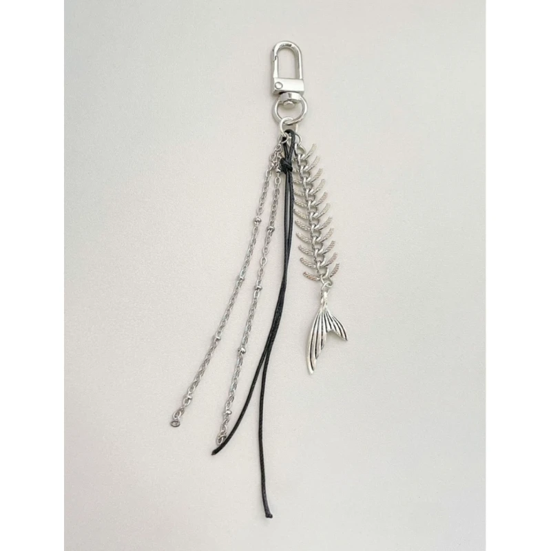 Black Rope Charm Keychains Pendant Simple Keyring Hanging Ornament Handbag Pendant Gift for Women Girls