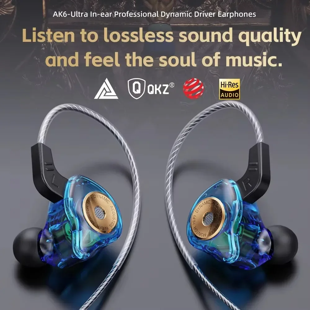 ZLRLMHY พร้อมไมโครโฟน Original Ultra หูฟังชนิดใส่ในหู Professional Dynamic Driver HiFi Acoustios Mointor เกมเพลงชุดหูฟัง 3.5 มม.AUX