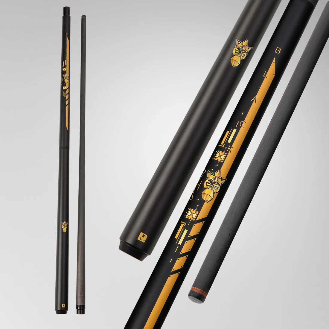 2 en 1 pequeño monstruo 58 "negro malvado carbono energía rotura punzón Kick-off salto billar tacos de billar 12,9mm