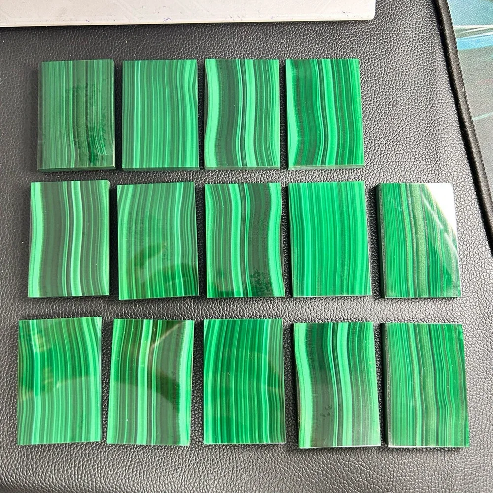 5 Pieces 1 Bag Natural Green Malachite Gemstone Flat Rectangle Sheet 40x60x2mm Block