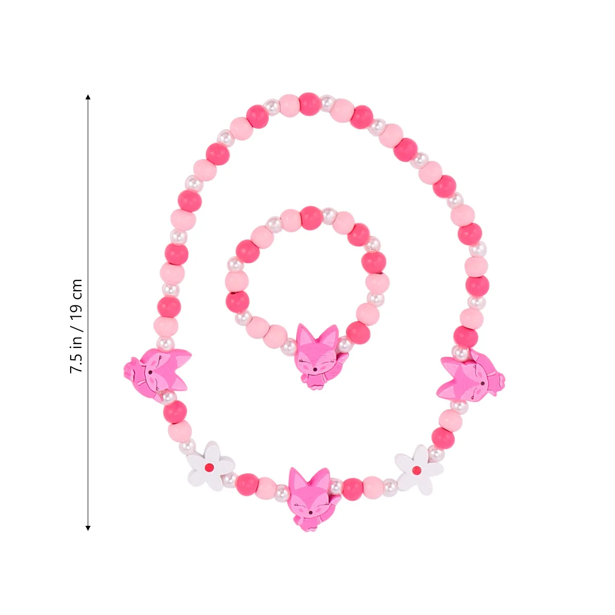 

5 Sets Children's Necklace Kids Beads Bracelet Necklaces Little Girl Wooden and for