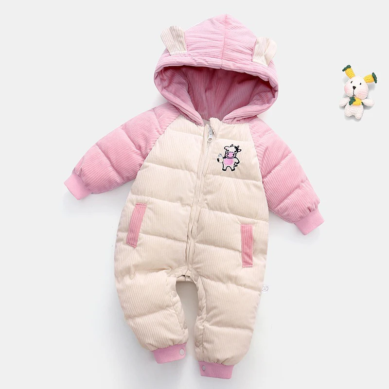 2023 Baby Autumn Winter Warm Jumpsuit Cartoon Little Cute Toddler Romper Crawling Clothes Newborn Boy Costume Clothing Overall