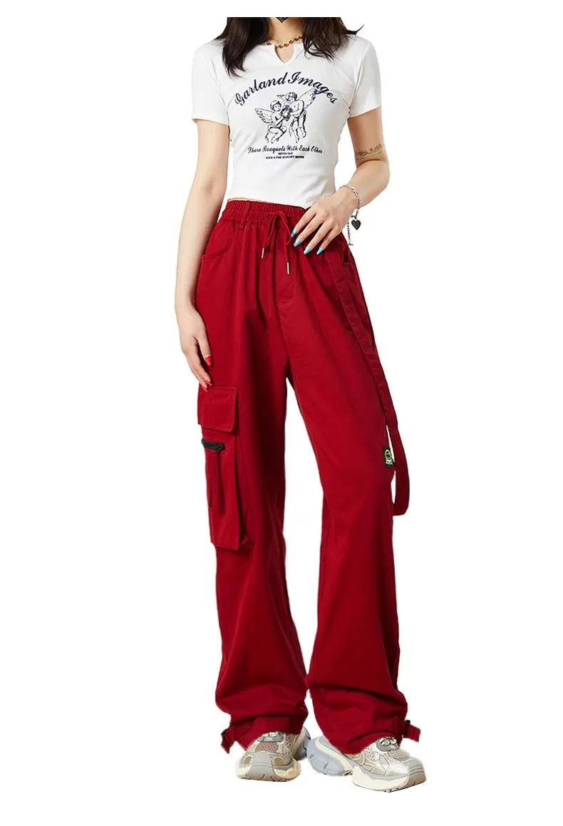

Retro Dopamine Wide Leg Pants for Women in Summer Small Street Loose Spicy Girl Explosive Street Work Clothes Casual Pants