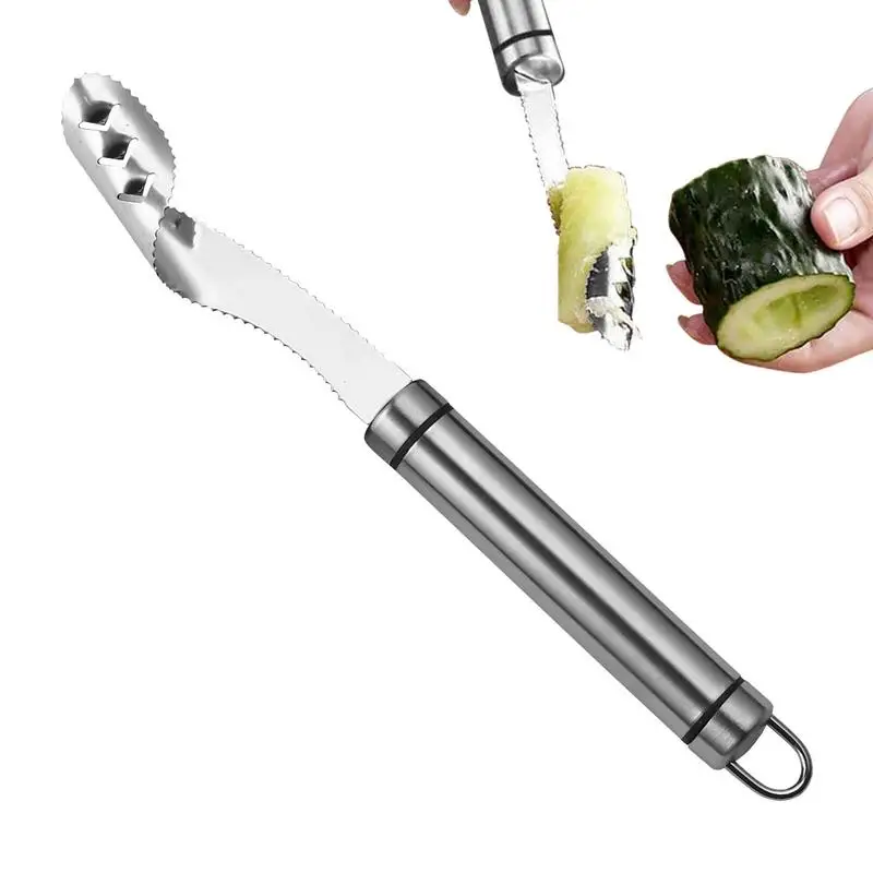 Cortador giratorio de acero inoxidable para frutas y verduras, utensilio para Cortar pimientos y tomates, removedor de semillas, utensilios de cocina, 1 piezas