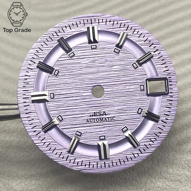 TG 28.5mm NH35 S logo Double Stud Candy Color Dial Green Luminous Suitable for NH35/NH36 Movement Watch Modification Accessories