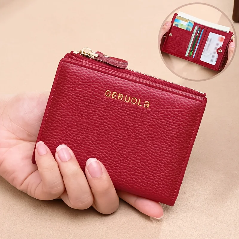 GERUOLA Wo's RFID Blocking Wallet - Slim Lightweight 2-in-1 Zippered Card Holder & Coin Purse, Foldable Compact Design with Mult