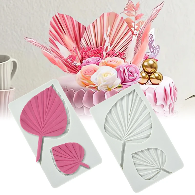 

DIY Fan Palm Leaf Silicone Molds Turtle Leaves Fondant Mold Cake Decoration Tools Chocolate Candy Pastry Sugarcraft Baking Mould
