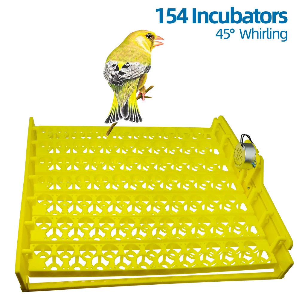 Small Bird Eggs Pigeon Quail Bird Automatic Incubator 154 Eggs Hatcher Turn Egg Tray for Bird Farm Poultry Hatching Device Motor