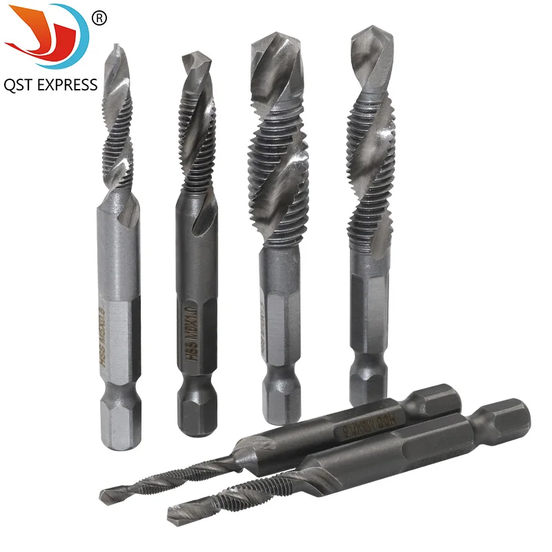 

Submarine express 1PC SM3-M10 composite tap drill bit thread spirals crew tap 1/4 '' hex 4341 HSS