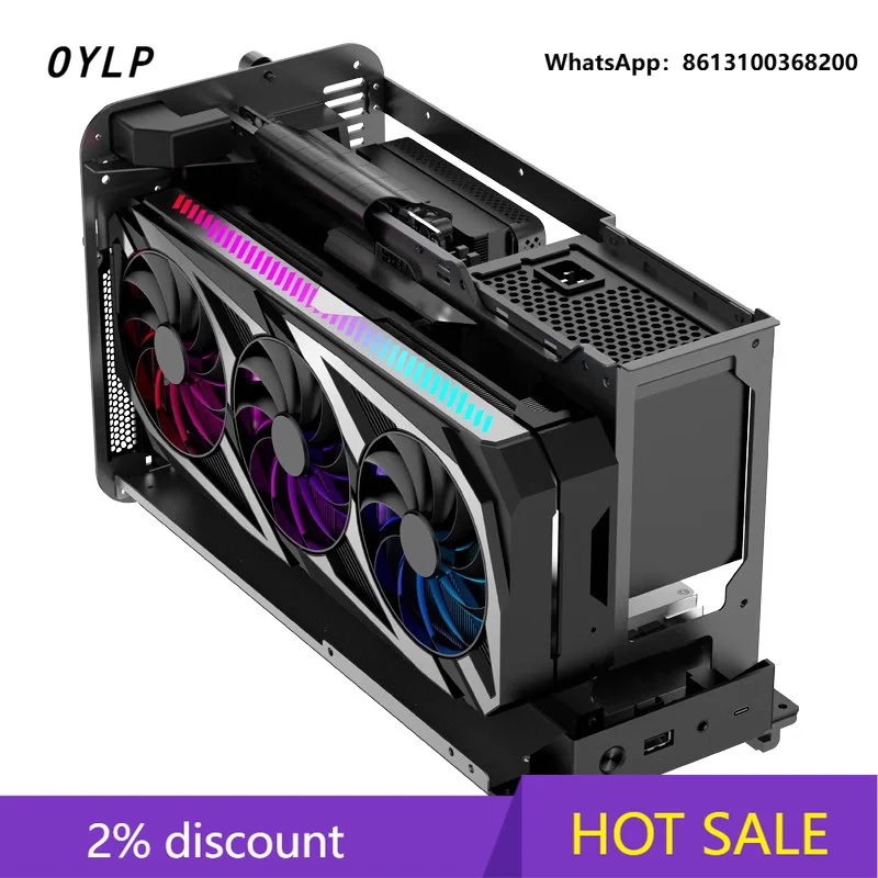 OYLP V11 ITX Mini Case Support SFX Power Supply Small Motherboard Long Graphics Card Aluminum PC Game Chassis