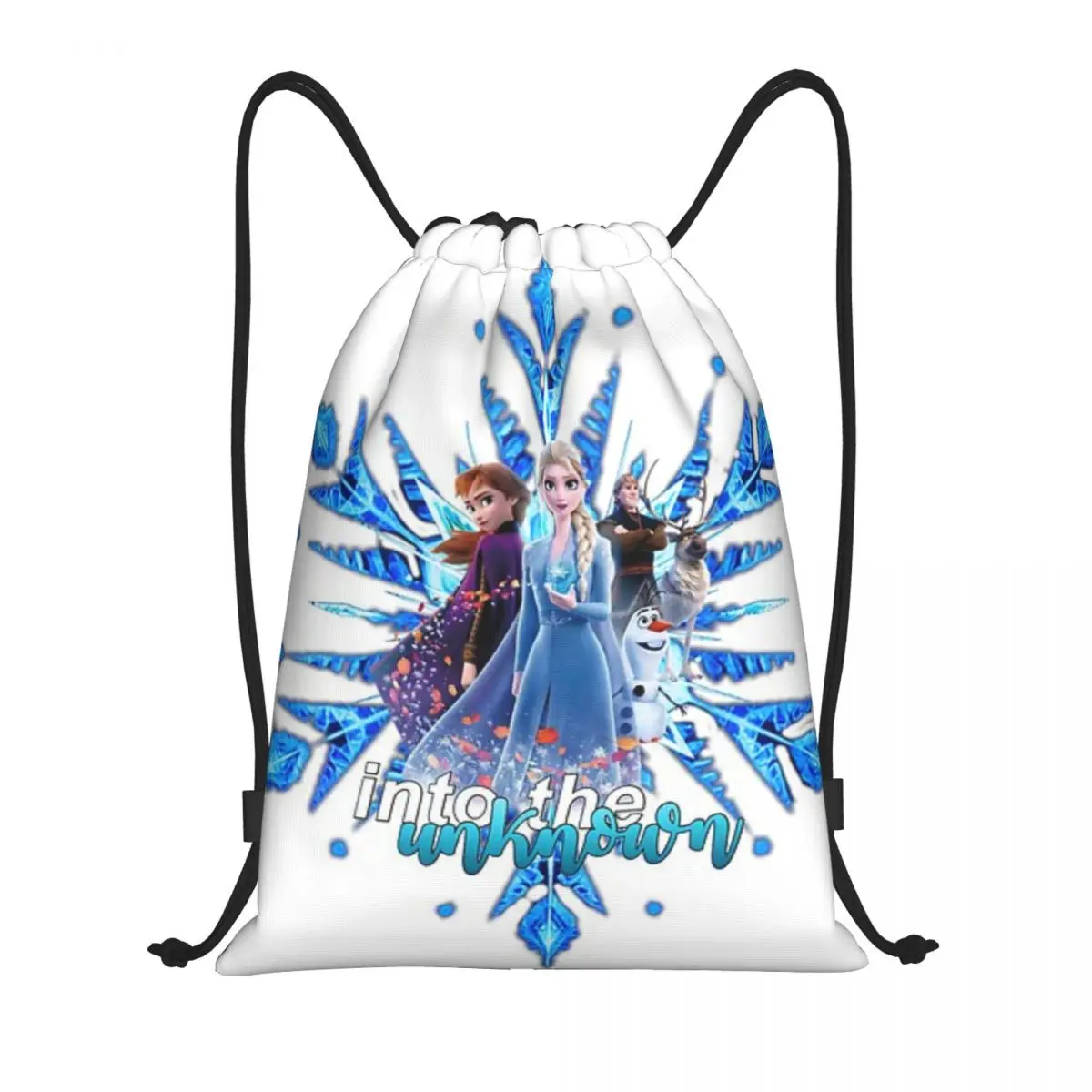 Custom Pattern Logo Drawstring Bag Frozen - Into The Unknown Travel Backpack Student Storage Bag School Bag  ꦫ