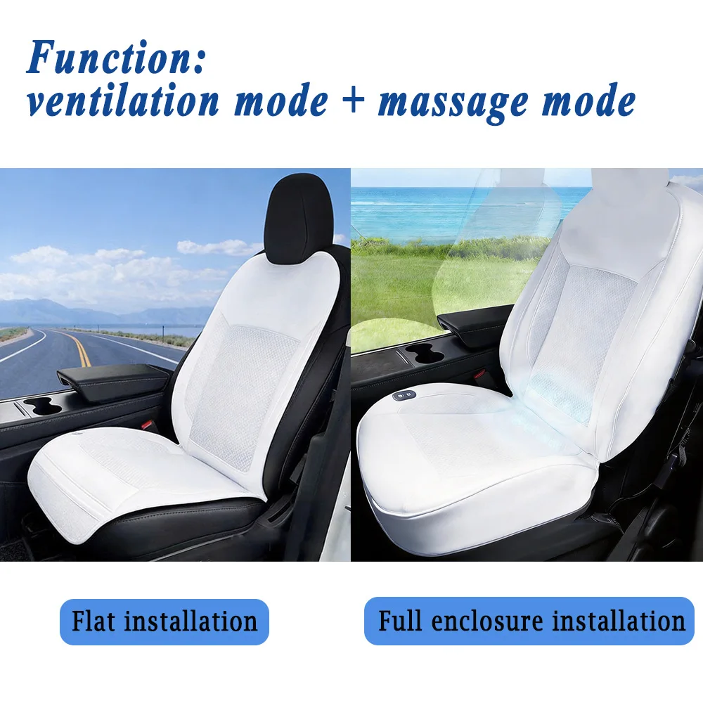Front Seat Pad Ventilation & Massage Function Breathable Summer Cushion Pad with USB Charging Port For Tesla Model 3 Y 2022-2024