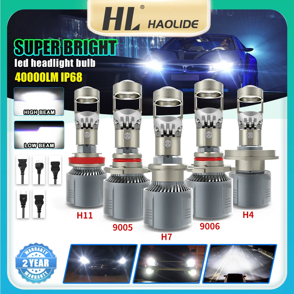 H4 H7 LED Headlight Bulb Mini Projector Lens H11 HB3 HB4 9005 9006 Motorcycle Clear Cut Off Line 20000LM Car Lamp 12V 24V 6500K