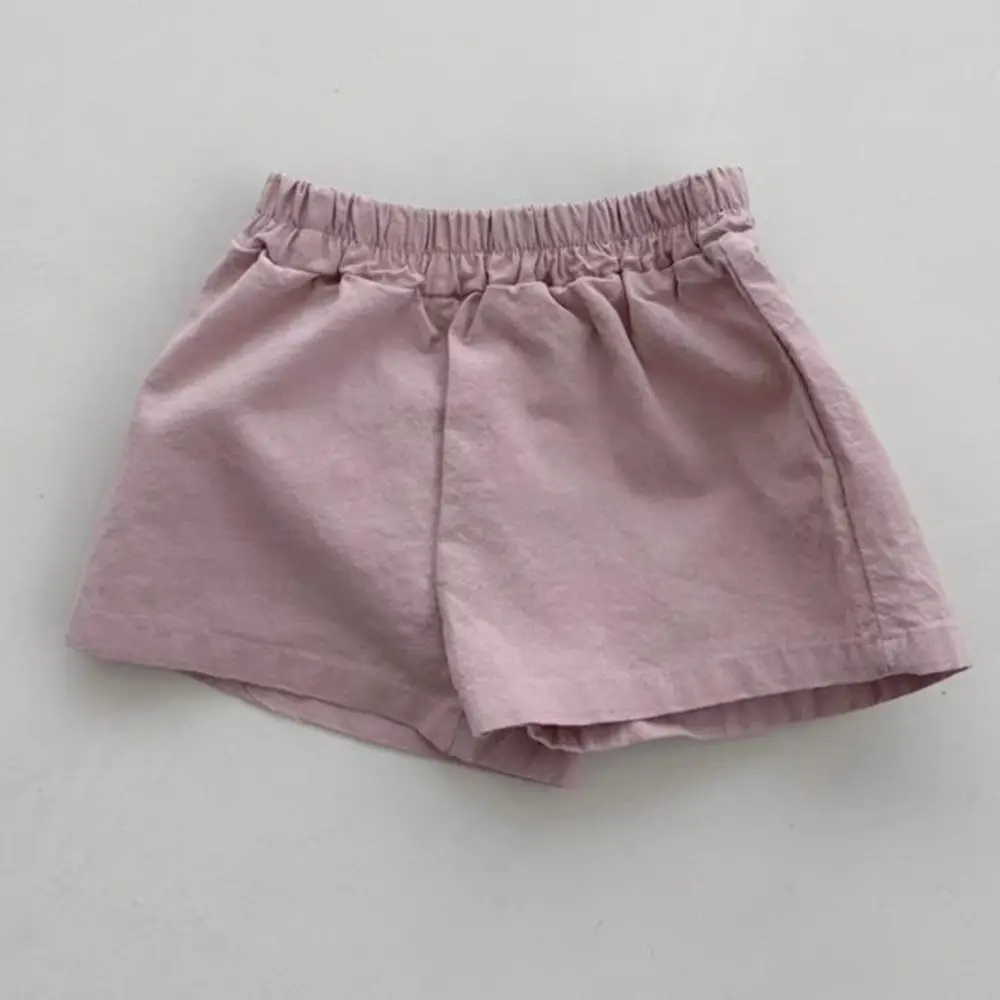 Calça solta monocromática de bebê, calção de algodão respirável, calça casual versátil, moda esportiva, menino e menina, nova, verão