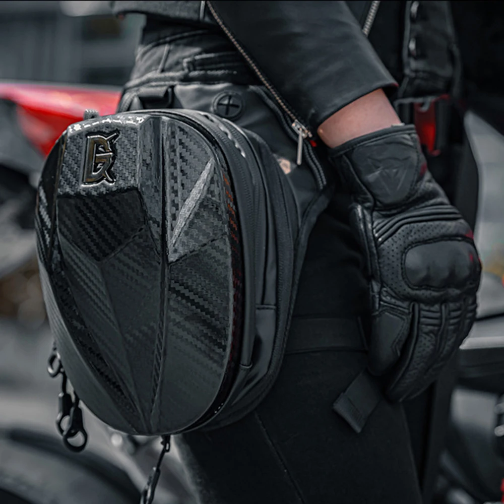 

GHOST RACING Motorcycle Drop Leg Bag Waterproof Thigh Bag Carbon Fiber Cycling Waist Hip Pack Slim Tactical Travel Moto Backpack