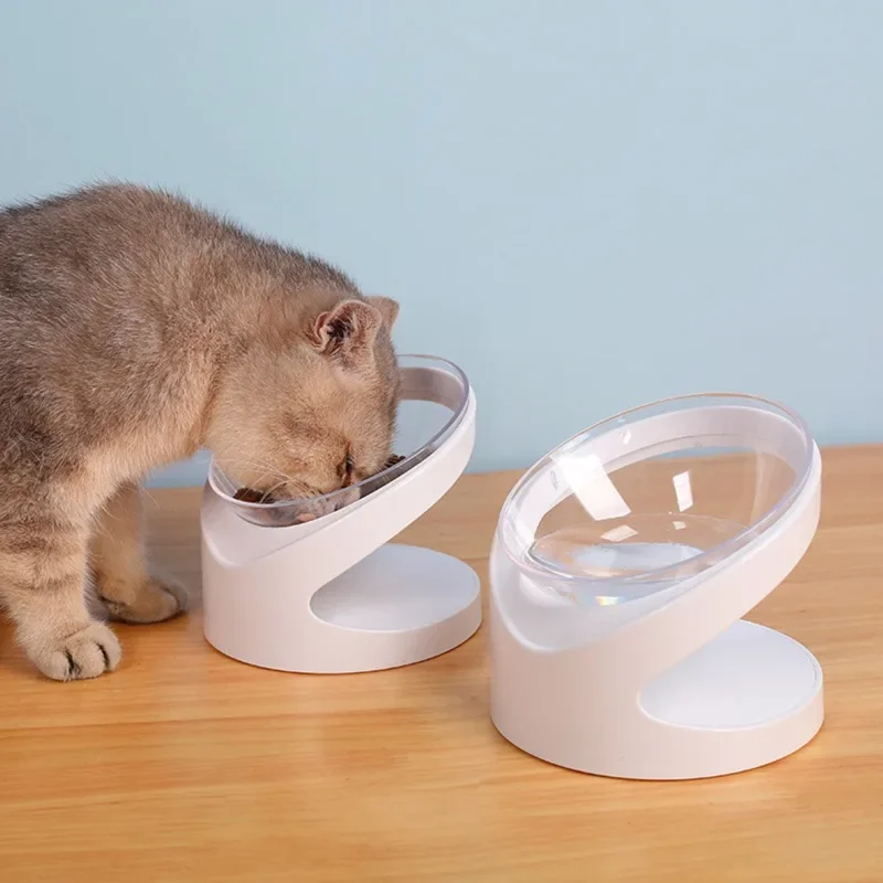 Cat Bowl High Foot Dog Bowl Neck Protector Cats Pet Food Water Bowl Pets Feeding Cup White Pet Feeder Bowls 2024 New