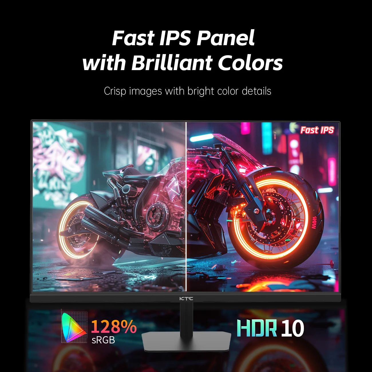 شاشة ألعاب KTC مقاس 24.5 بوصة بقدرة 180 هرتز FHD، سريعة IPS 1080P 1 مللي ثانية، 128% sRGB HDR10 Freesync HDMI x 2 /DP x 1 VESA #4