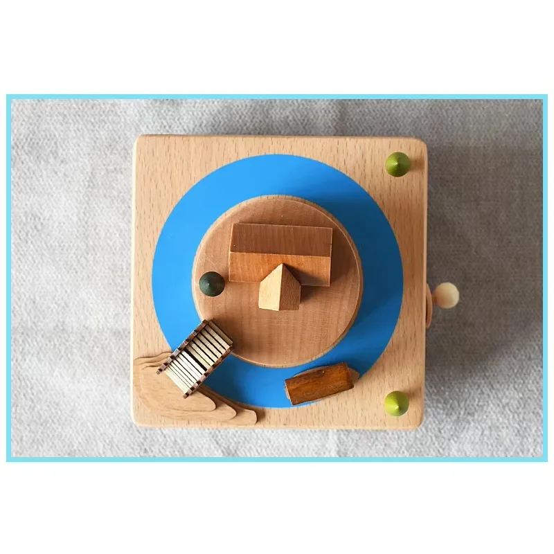 الجملة تسليم سريع حار بيع لعبة صندوق تشغيل الموسيقى جسر النهر الأزرق شعار مخصص صناديق الموسيقى الخشبية للأطفال هدية