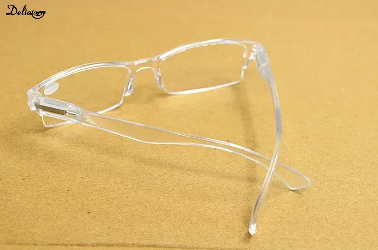 Spring Leg Strachable New Fashion Plexi Glass Transparent Reading Glasses +1 +1.5 +2 +2.5 +3 +3.5 +4