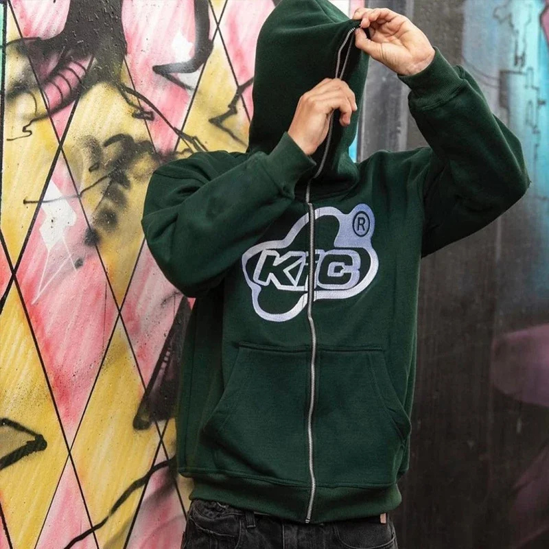 MATTA-Sudadera con capucha de manga larga con estampado gótico para mujer, ropa de calle Vintage de Anime, chaquetas con cremallera de Hip Hop, Y2k