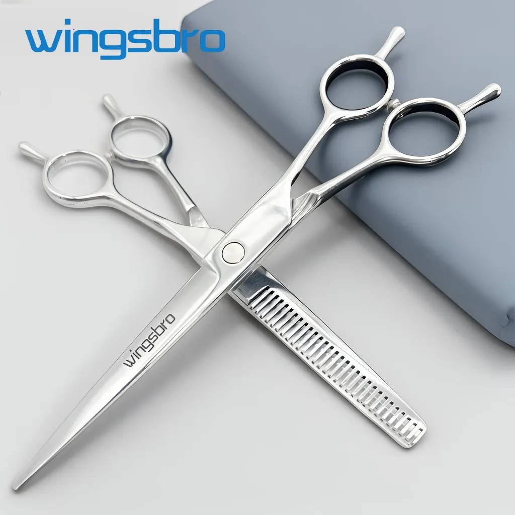 Wingsbro 7.0 Inch Hair Cutting Scissors, Stainless Steel Hairdresser Thinning Scissors Flat Scissors