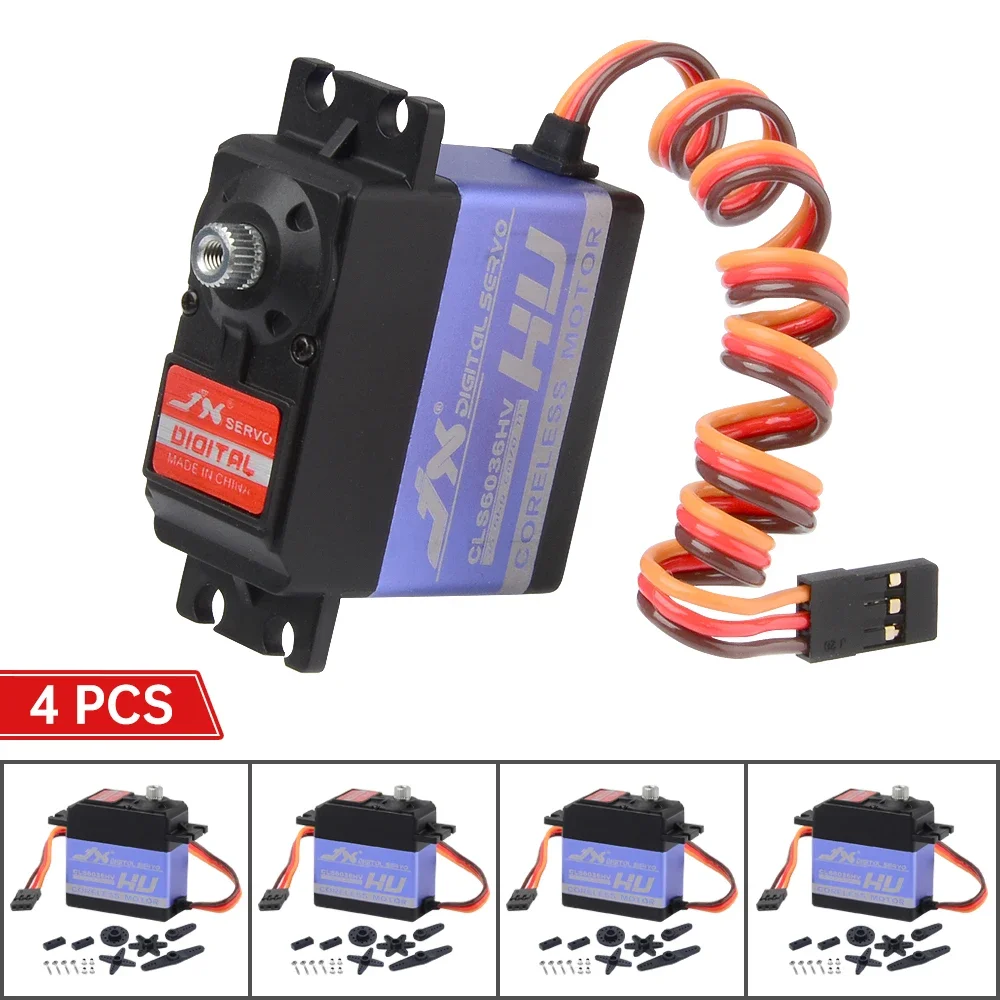 4PCS JX CLS6036HV 60g 36kg Coreless Metal Gear Digital Servo for RC Helicopter Spare Parts