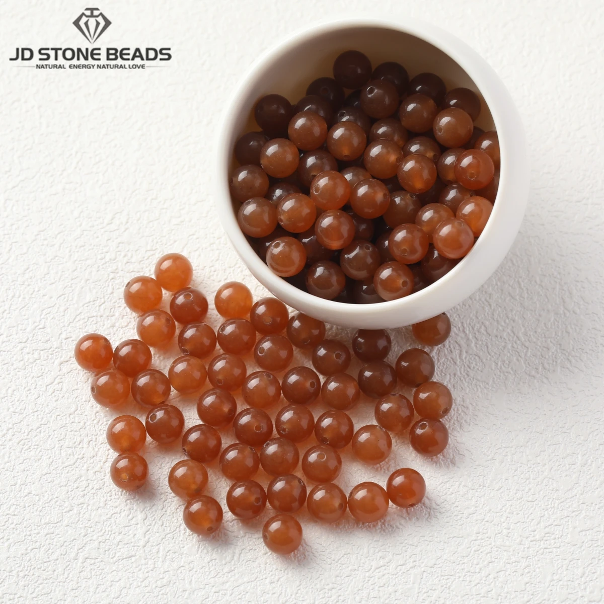 

10 Pcs/lot High Imitation Brown Hetian Jade Chalcedony Bead Loose Spacer for Jewelry Making DIY Bracelet Necklace Accessories