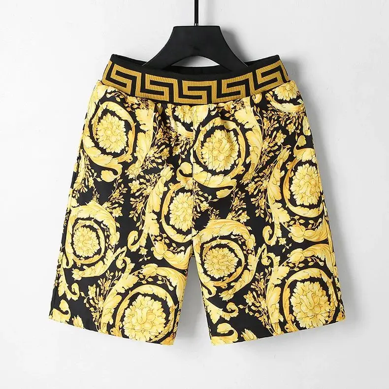 Men's shorts summer thin trendy brand printing casual sports five-point medium pants beach loose large size