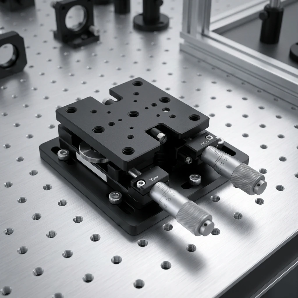 Xmsj2 Axis Manual Tilt Rotary Table Displacement Stage Pitch Adjustment Range ±5° Rotation Yaw Adjustment Range ±4°